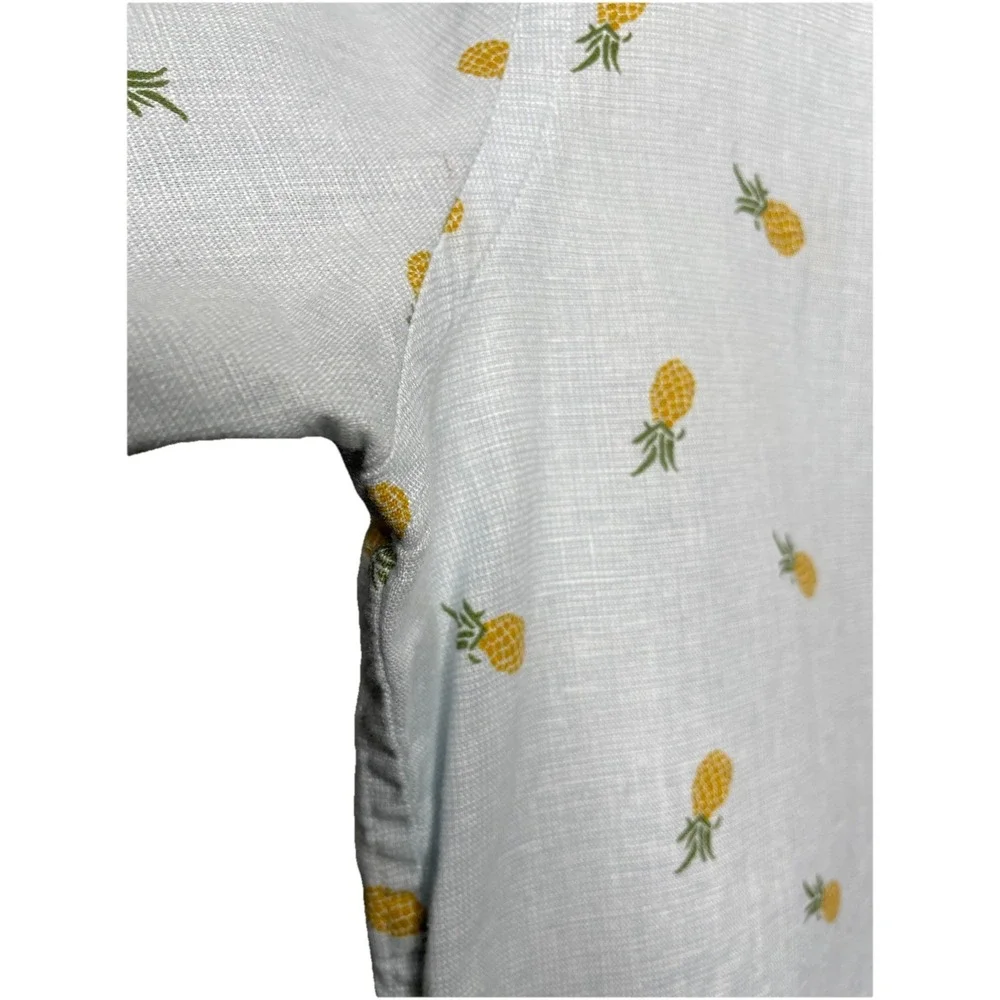 Banana Republic Mens size large Pineapple Print Linen Cotton Slim Fit Summer
